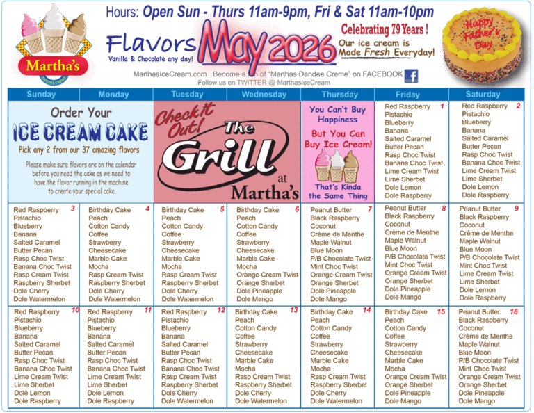 Flavor Calendar May 1-16