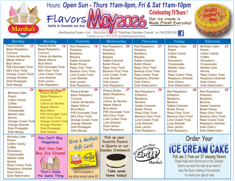 Flavor Calendar May 17-31