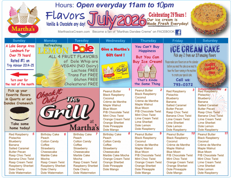 marthas flavors july 1 11 2026